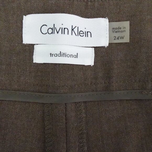 Calvin Klein Straight Leg Pants Women's Plus Size 24W Brown Work Career - Picture 10 of 13